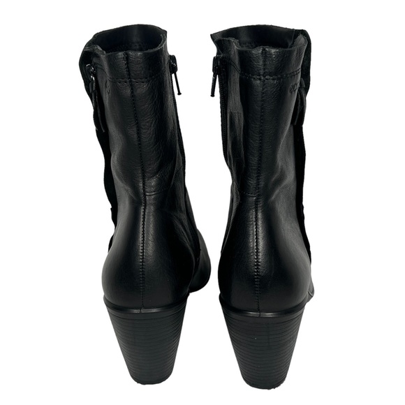 Ecco Black Double Zip Round Toe Mid Calf Leather Boots Size 40 EU / 9 -9.5 US - Picture 6 of 14